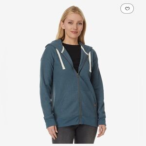 NWOT L.L.Bean Women's Birchwood Brushed Waffle Full-Zip Hoodie in Rangeley Blue